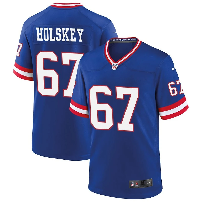 Reid Holskey Men's Nike Royal New York Giants Classic Custom Game Jersey