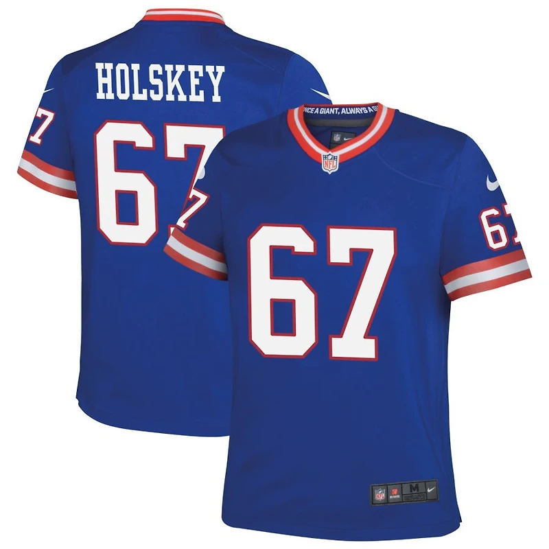 Reid Holskey Youth Nike Royal New York Giants Classic Custom Game Jersey