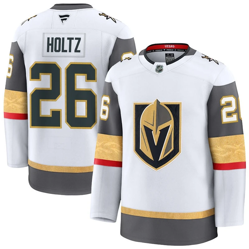 Alexander Holtz Men's Fanatics White Vegas Golden Knights Away Premium Custom Jersey