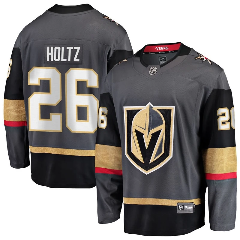 Alexander Holtz Men's Fanatics Gray Vegas Golden Knights Alternate Breakaway Custom Jersey