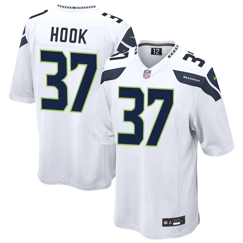 Maxen Hook Men's Nike  White Seattle Seahawks Custom Game Jersey