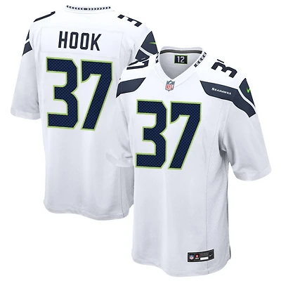 Maxen Hook Men's Nike  White Seattle Seahawks Custom Game Jersey