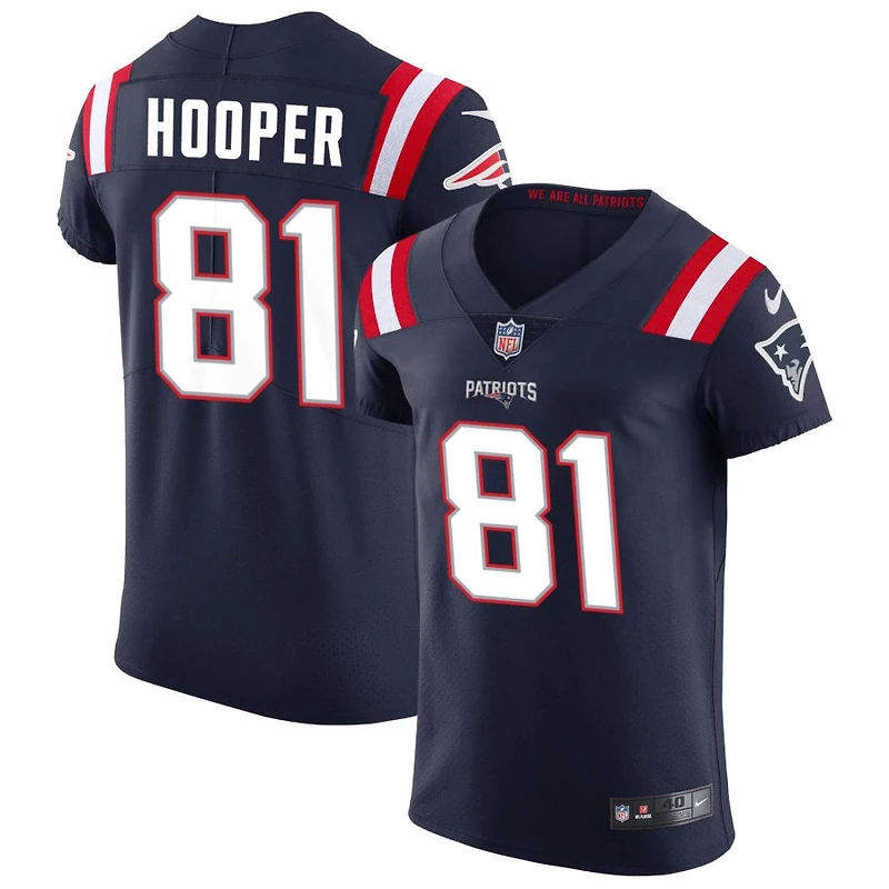 Austin Hooper Men's Nike Navy New England Patriots Vapor Elite Custom Jersey