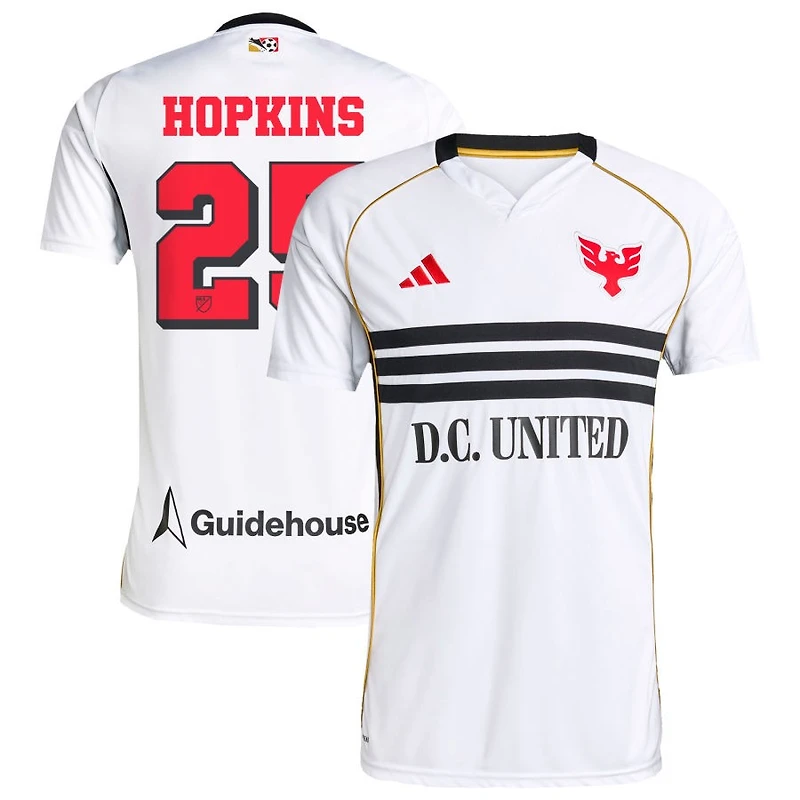 Jackson Hopkins Men's adidas White D.C. United 2025 Third Replica Custom Jersey