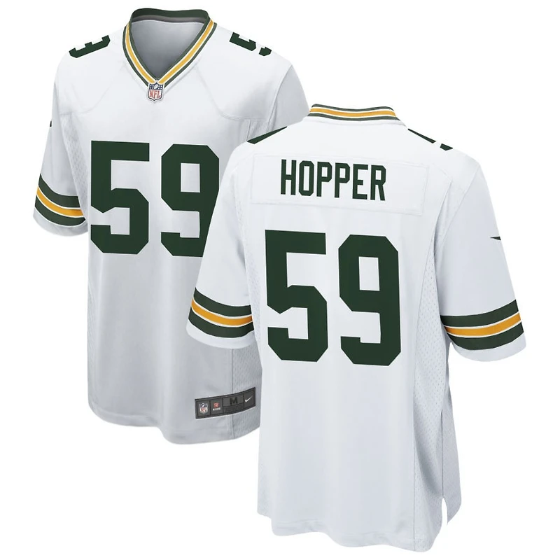 Ty'Ron Hopper Men's Nike White Green Bay Packers Custom Game Jersey