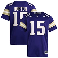 Kai Horton Men's adidas  Purple Washington Huskies NIL Pick-A-Player Home Premier Football Jersey