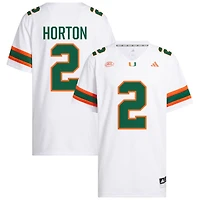 Isaiah Horton Men's adidas  White Miami Hurricanes NIL Pick-A-Player White Premier Football Jersey