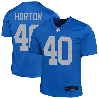 Zach Horton Youth Nike Blue Detroit Lions Alternate Custom Game Jersey