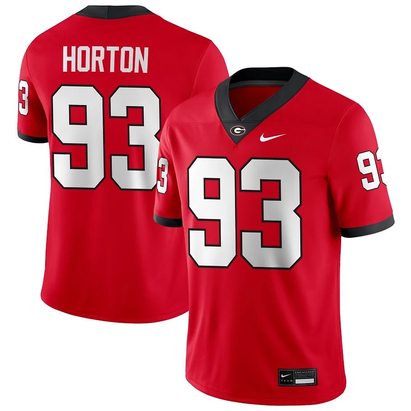 Carter Horton Men's Nike Red Georgia Bulldogs NIL Pick-A-Player Game Jersey