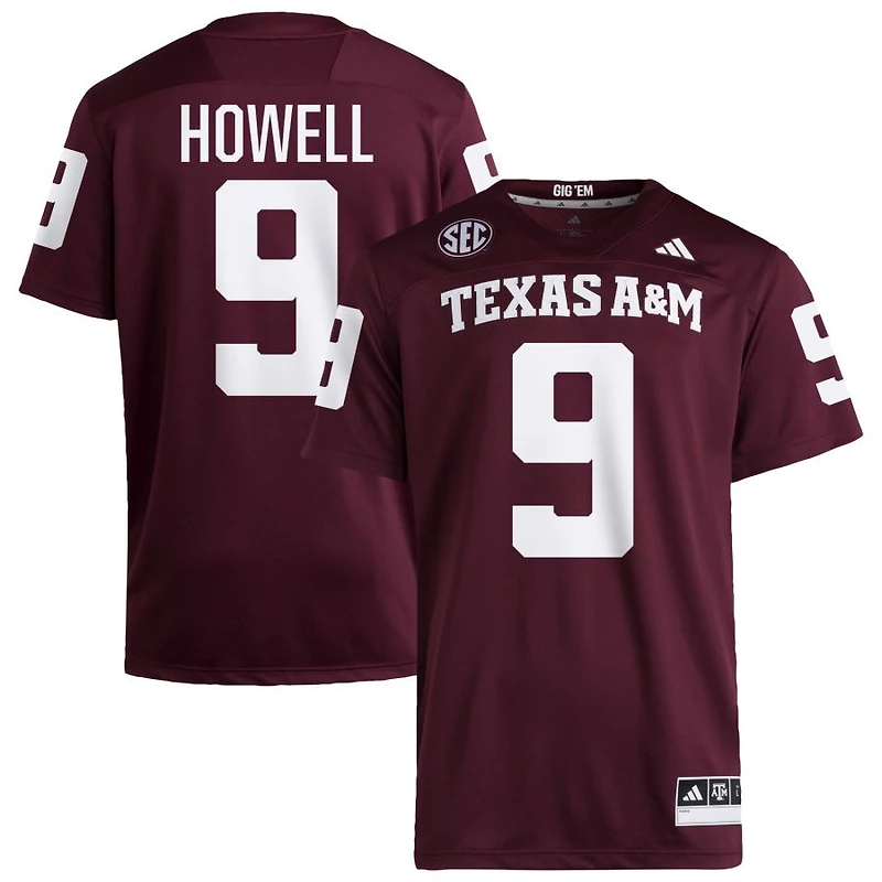 Cashius Howell Men's adidas  Maroon Texas A&M Aggies NIL Pick-A-Player Home Premier Football Jersey