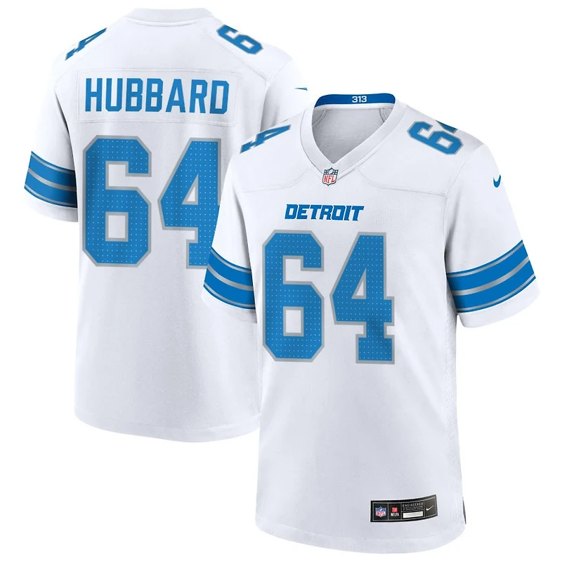 Chris Hubbard Men's Nike  White Detroit Lions Custom Game Jersey