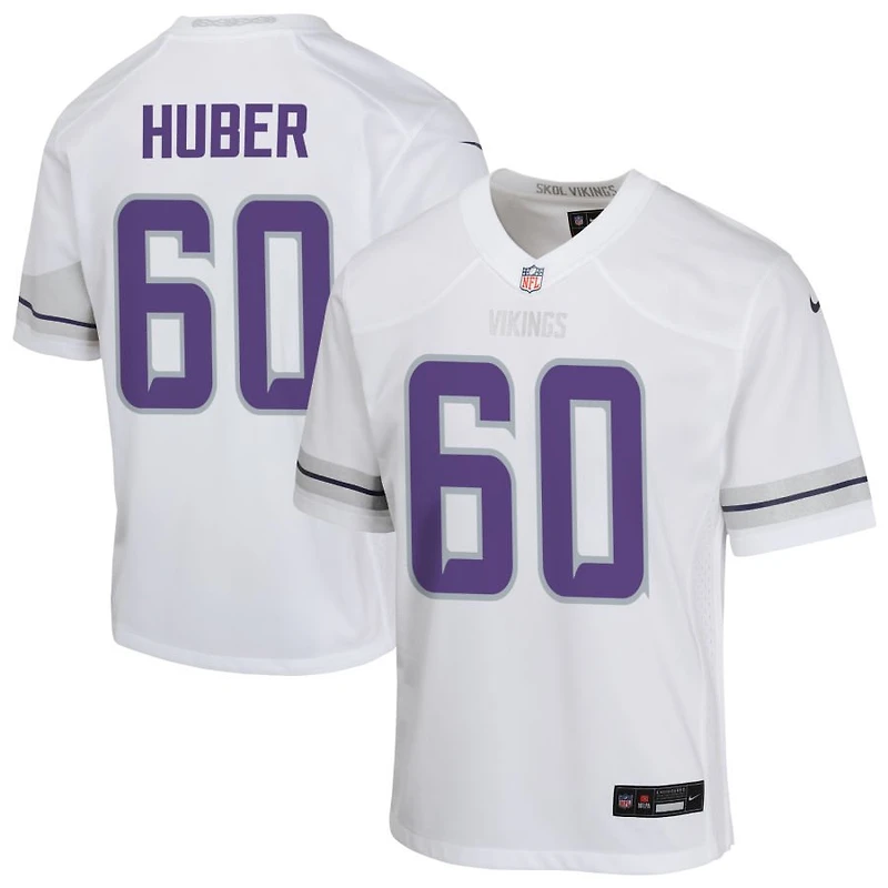 Joe Huber Youth Nike White Minnesota Vikings Alternate Custom Game Jersey
