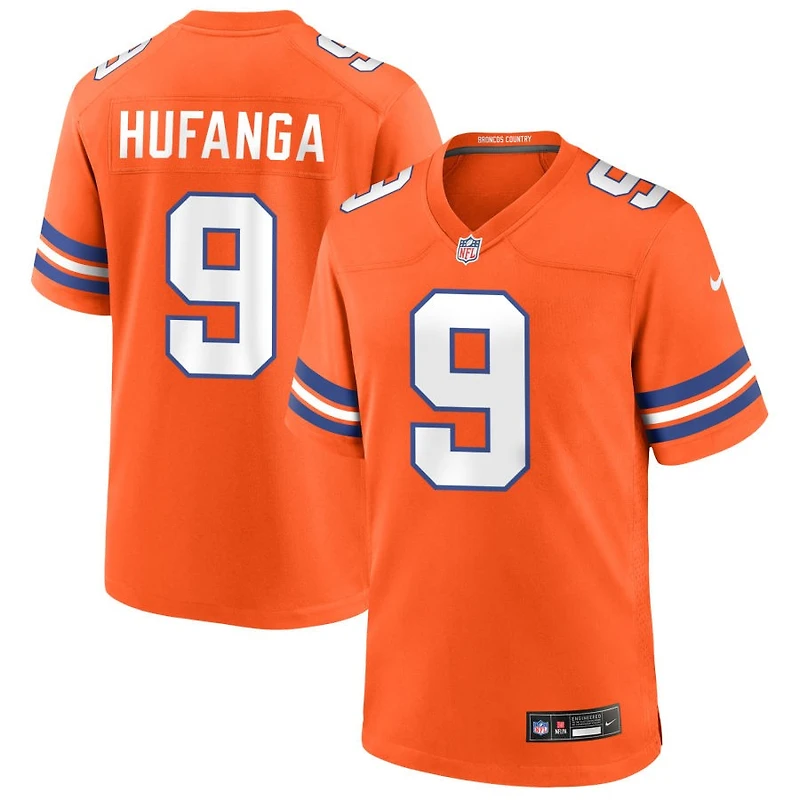 Talanoa Hufanga Men's Nike Orange Denver Broncos Mile High Collection 1977 Throwback Custom Game Jersey