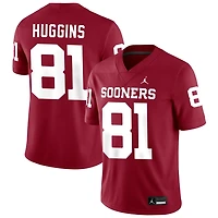 Will Huggins Men's Jordan Brand Crimson Oklahoma Sooners NIL Pick-A-Player Football Replica Jersey