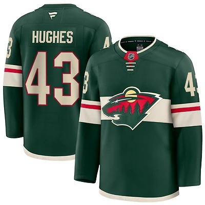 Quinn Hughes Men's Fanatics Green Minnesota Wild Home Premium Custom Jersey