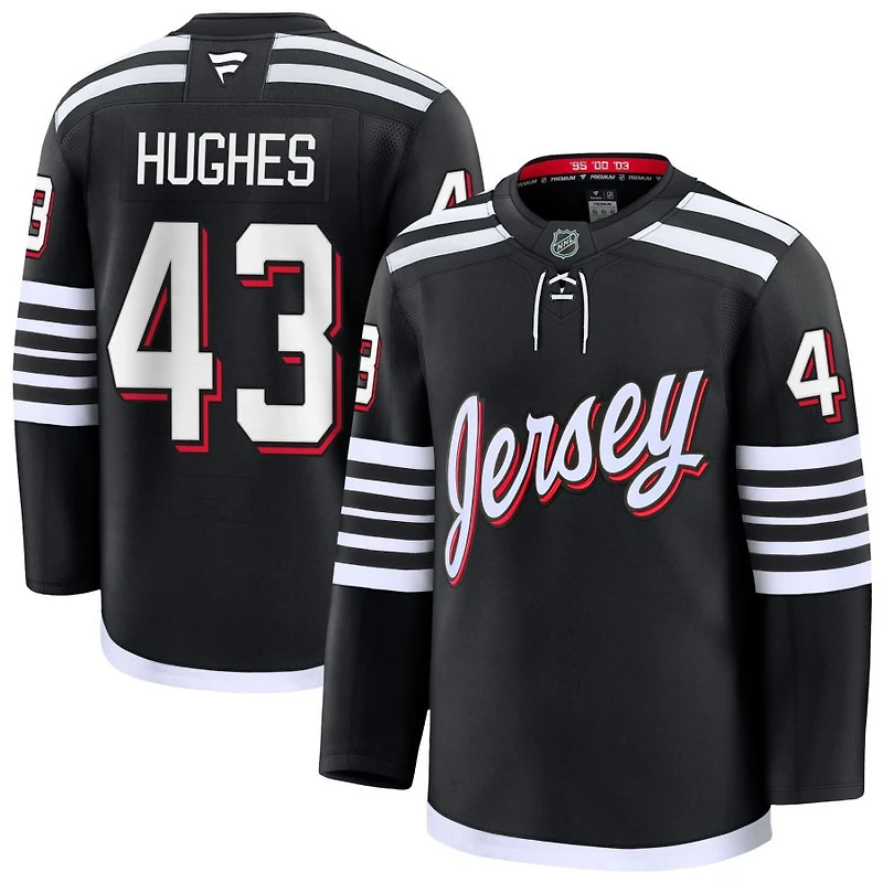 Luke Hughes Men's Fanatics Black New Jersey Devils Alternate Premium Custom Jersey