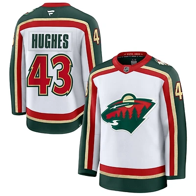 Quinn Hughes Men's Fanatics White Minnesota Wild 25th Anniversary Premium Custom Jersey