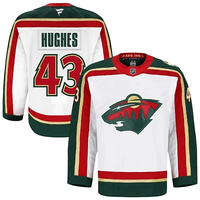 Quinn Hughes Men's Fanatics White Minnesota Wild 25th Anniversary Authentic Pro Custom Jersey