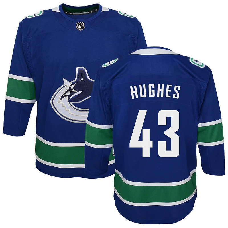 Quinn Hughes Youth Blue Vancouver Canucks Premier Custom Jersey