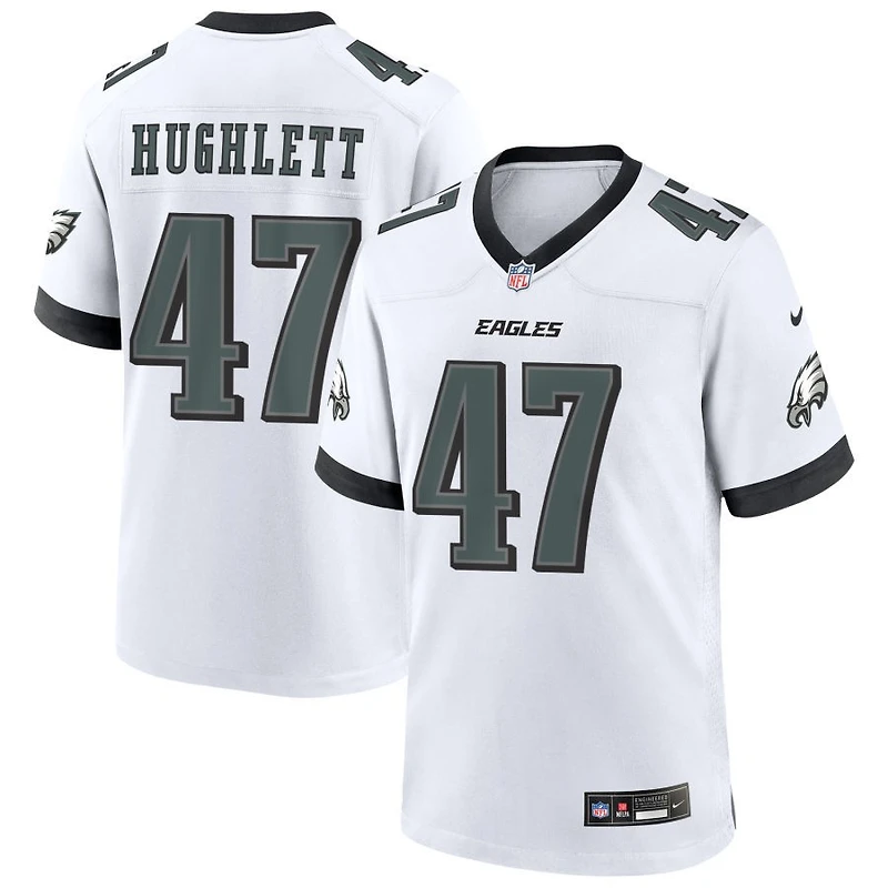 Charley Hughlett Men's Nike White Philadelphia Eagles Custom Game Jersey