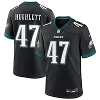 Charley Hughlett Men's Nike Black Philadelphia Eagles Alternate Custom Game Jersey