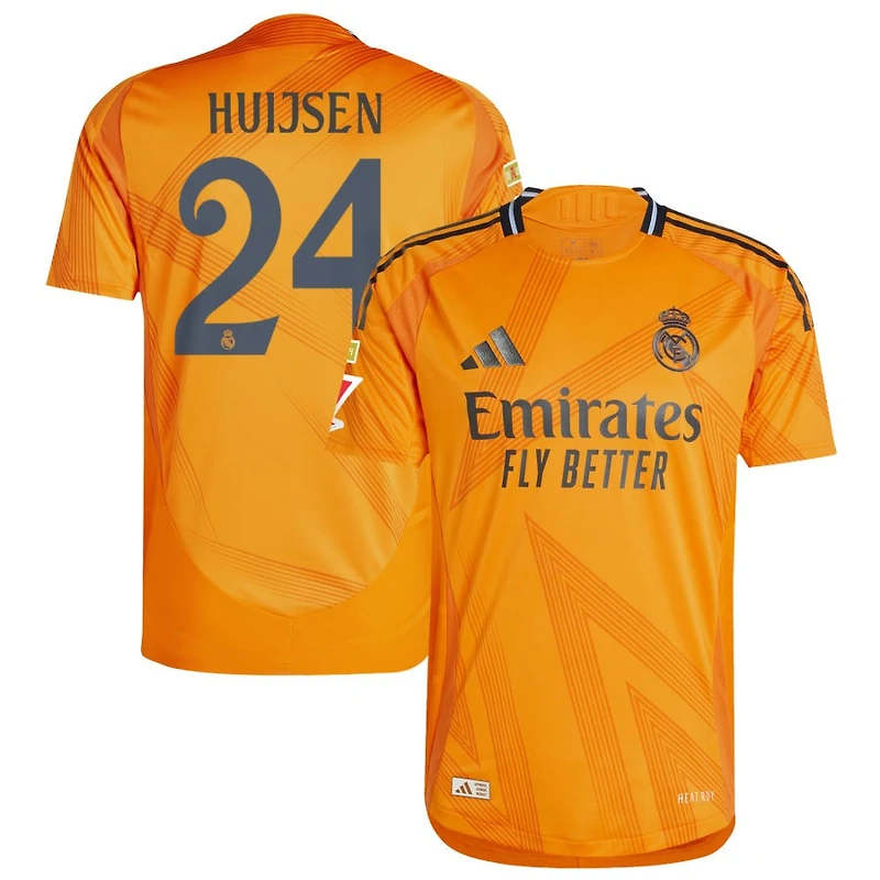 Dean Huijsen Men's adidas Orange Real Madrid 2024/25 Away Authentic Custom Jersey