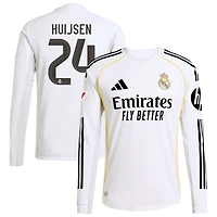 Dean Huijsen Men's adidas White Real Madrid 2025/26 Home Authentic Long Sleeve Custom Jersey