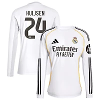 Dean Huijsen Men's adidas White Real Madrid 2025/26 Home Replica Long Sleeve Custom Jersey