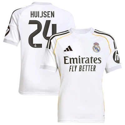 Dean Huijsen Youth adidas White Real Madrid 2025/26 Home Replica Custom Jersey