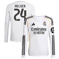 Dean Huijsen Youth adidas White Real Madrid 2025/26 Home Replica Long Sleeve Custom Jersey