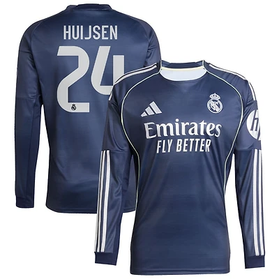 Dean Huijsen Men's adidas Blue Real Madrid 2025/26 Away Long Sleeve Replica Custom Jersey