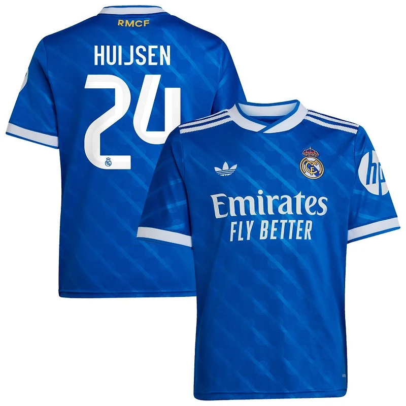 Dean Huijsen Youth adidas  Blue Real Madrid 2025/26 Third Replica Custom Jersey
