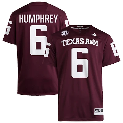 Julian Humphrey Men's adidas  Maroon Texas A&M Aggies NIL Pick-A-Player Home Premier Football Jersey