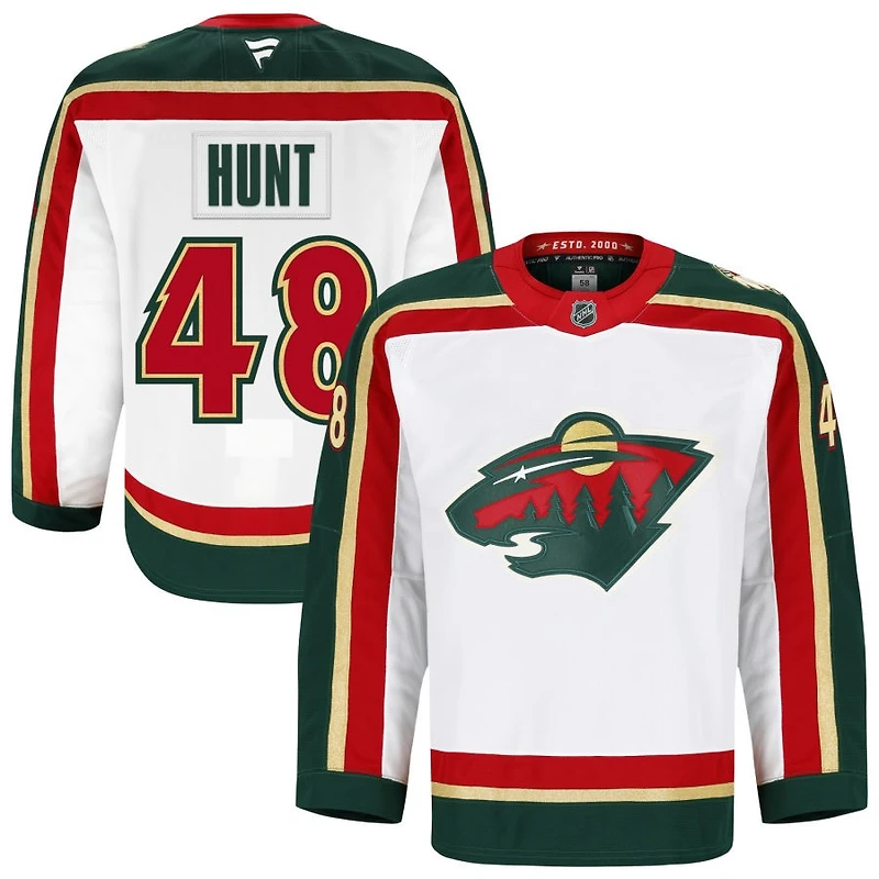 Daemon Hunt Men's Fanatics  White Minnesota Wild 25th Anniversary Authentic Pro Custom Jersey