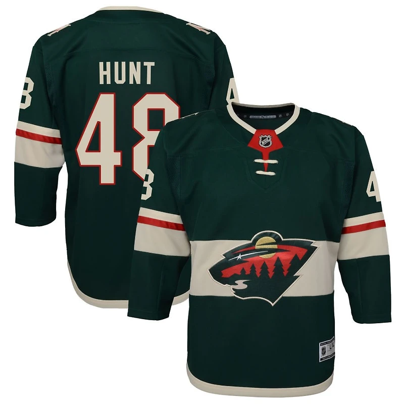 Daemon Hunt Youth Green Minnesota Wild Home Premier Custom Jersey