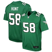 Jalyx Hunt Youth Nike Kelly Green Philadelphia Eagles Alternate Custom Game Jersey