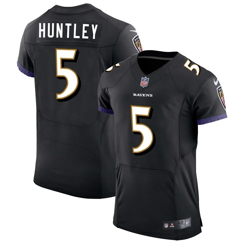 Tyler Huntley Men's Nike Black Baltimore Ravens Speed Machine Elite Custom Jersey