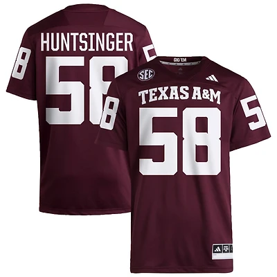 William Huntsinger Men's adidas  Maroon Texas A&M Aggies NIL Pick-A-Player Home Premier Football Jersey