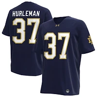 Max Hurleman Men's Under Armour Navy Notre Dame Fighting Irish NIL Pick-A-Player Replica Football Jersey