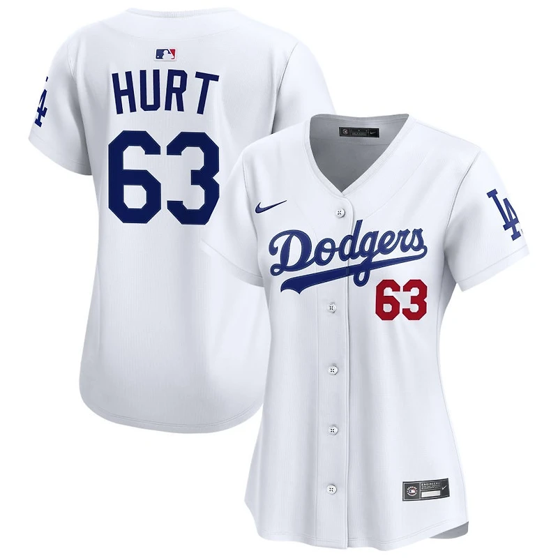 Kyle Hurt Women's Nike  White Los Angeles Dodgers Home Limited Custom Jersey