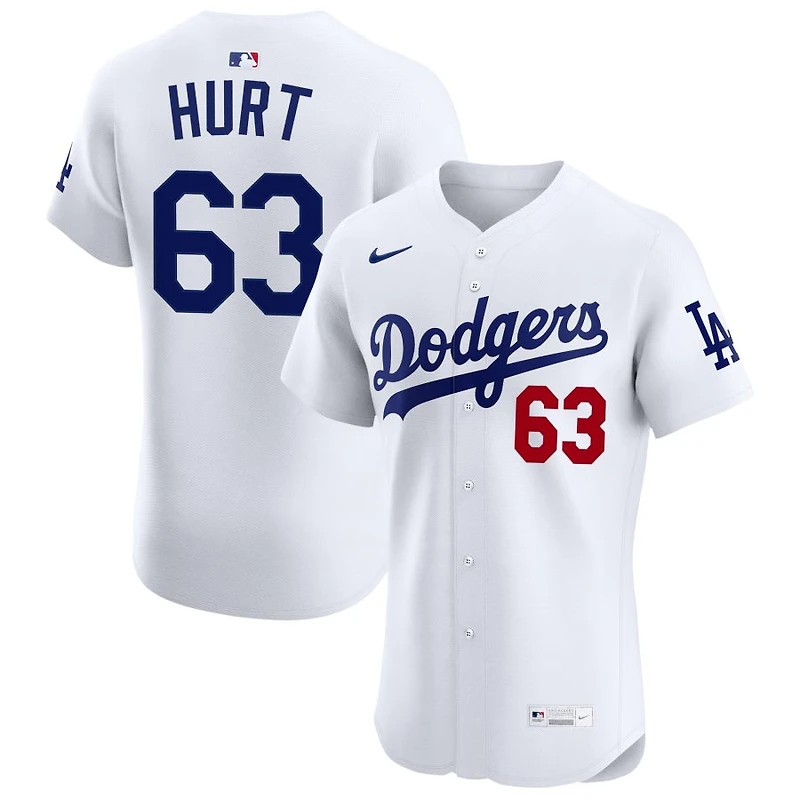 Kyle Hurt Men's Nike White Los Angeles Dodgers Home Elite Custom Jersey