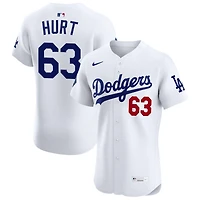 Kyle Hurt Men's Nike White Los Angeles Dodgers Home Elite Sponsor Patch Custom Jersey