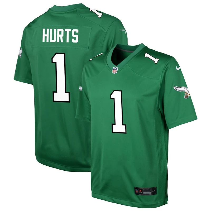 Jalen Hurts Youth Nike Kelly Green Philadelphia Eagles Alternate Custom Game Jersey