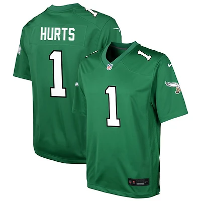 Jalen Hurts Youth Nike Kelly Green Philadelphia Eagles Alternate Custom Game Jersey