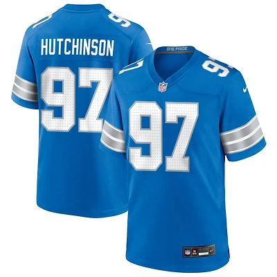Aidan Hutchinson Men's Nike Blue Detroit Lions Custom Game Jersey