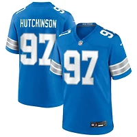 Aidan Hutchinson Men's Nike  Blue Detroit Lions Custom Game Jersey
