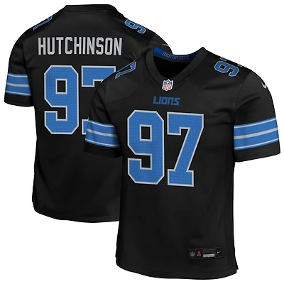 Aidan Hutchinson Youth Nike Black Detroit Lions Alternate Custom Game Jersey