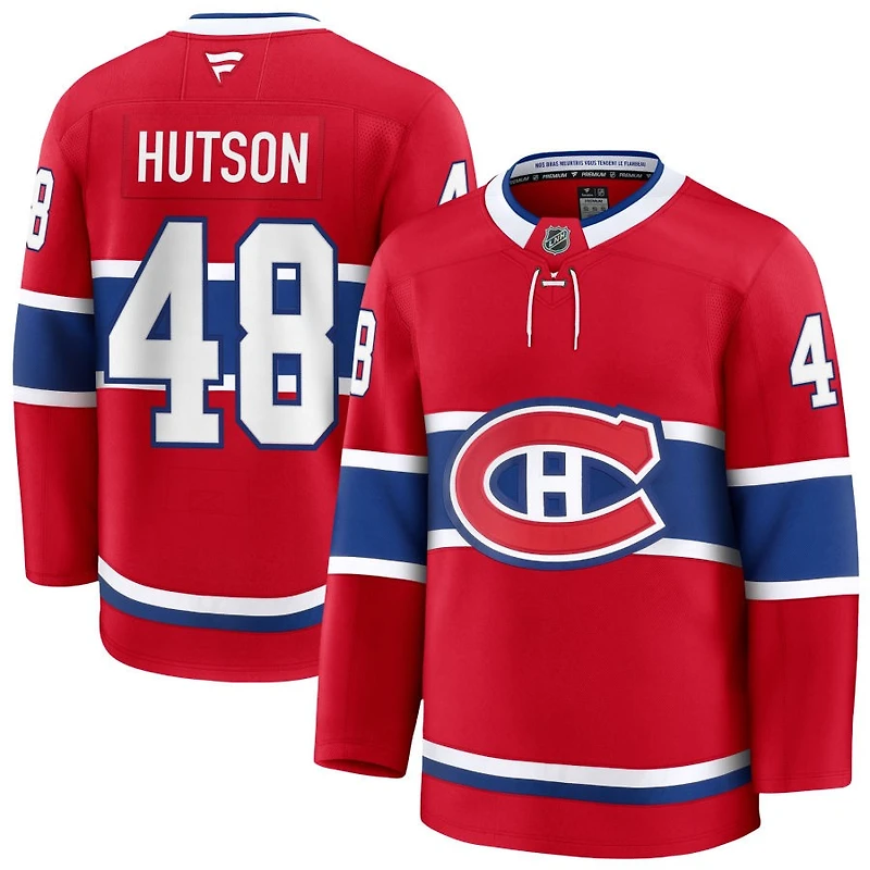 Lane Hutson Men's Fanatics Red Montreal Canadiens Home Premium Custom Jersey