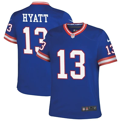 Jalin Hyatt Youth Nike Royal New York Giants Classic Custom Game Jersey