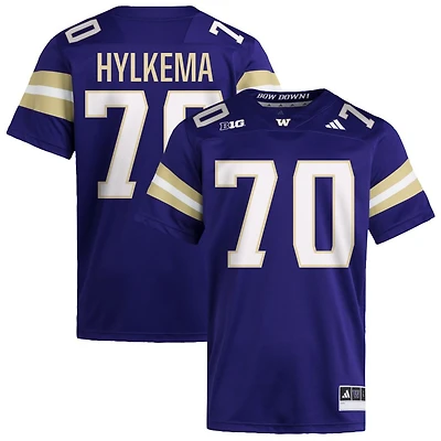 Justin Hylkema Men's adidas  Purple Washington Huskies NIL Pick-A-Player Home Premier Football Jersey